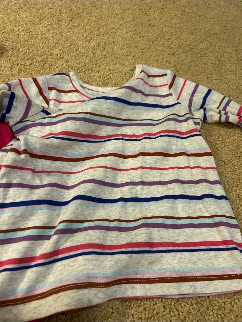 Carter's Pink Corduroy Pinafore with Striped Knit Top